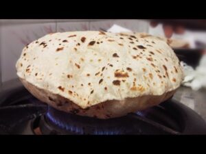 roti puffing on tawa"